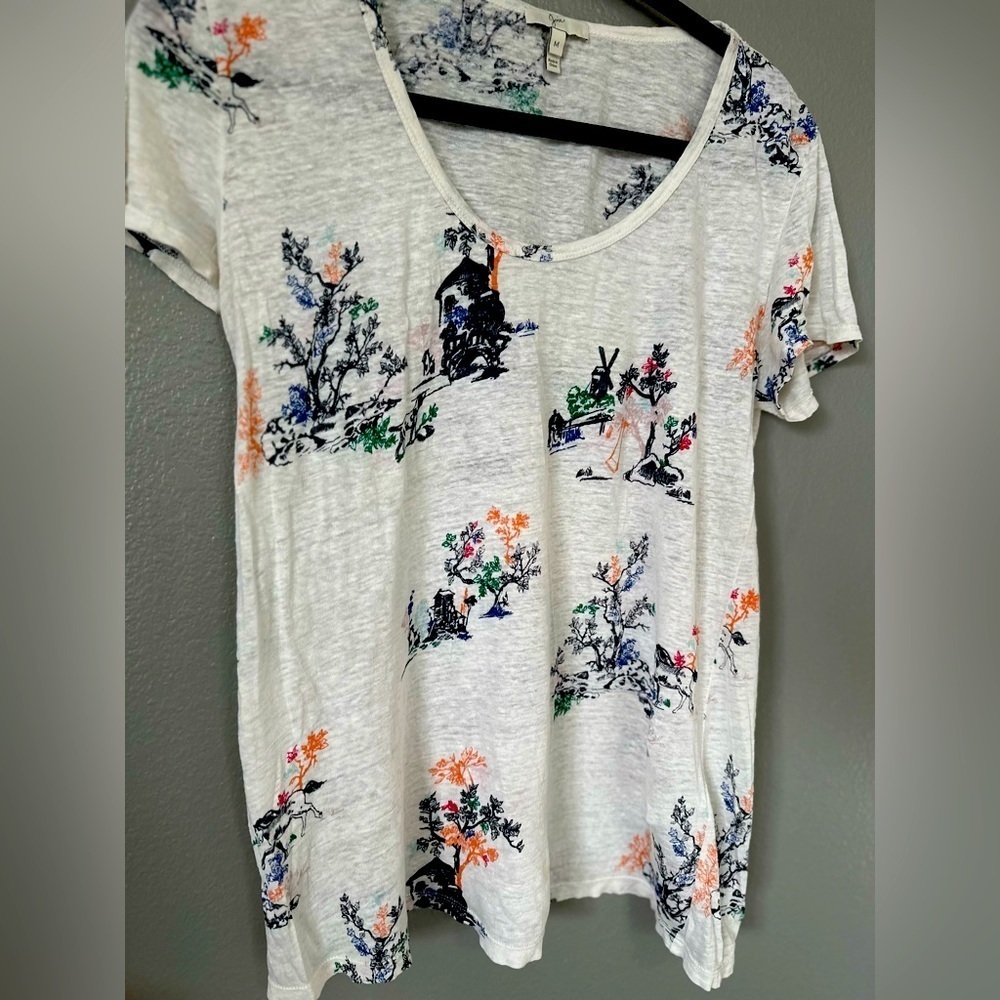 Joie Women’s Patterned Scoop Neck Short Sleeve Top Tee. Size: Medium. - Picture 4 of 13